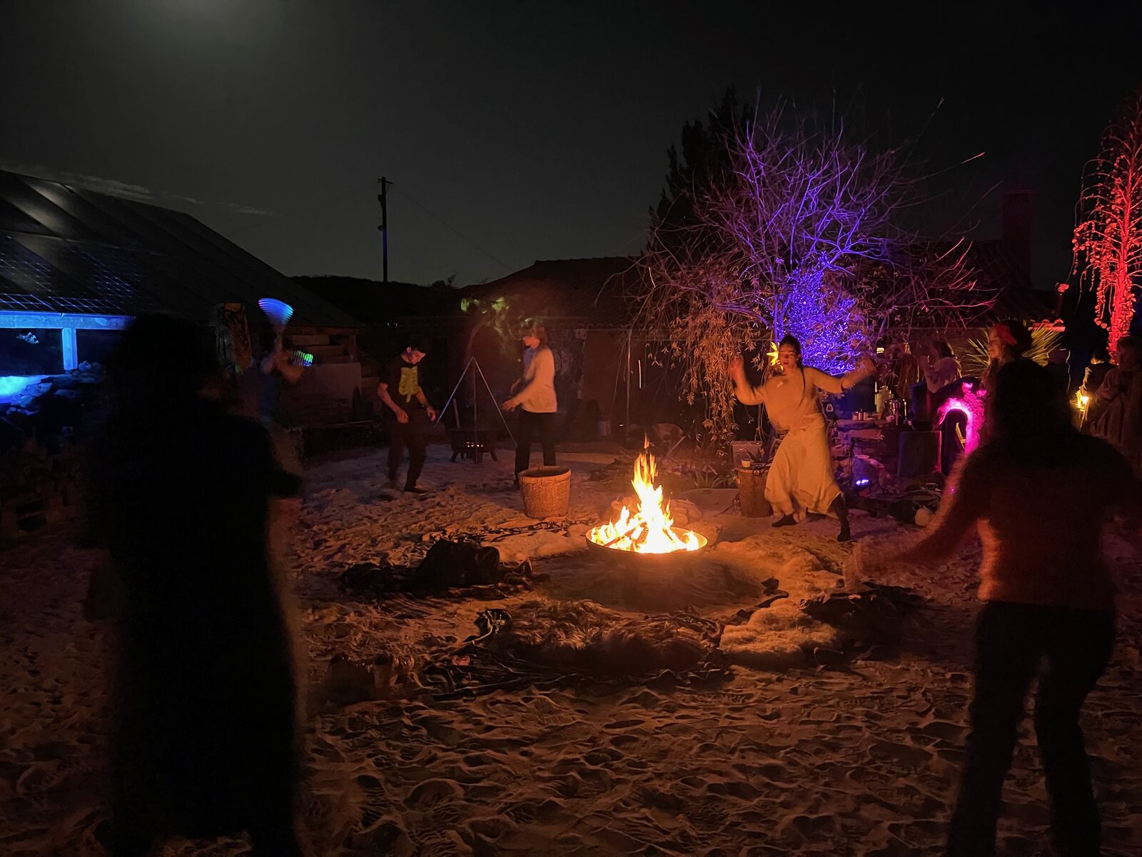 Fire circle with dancing